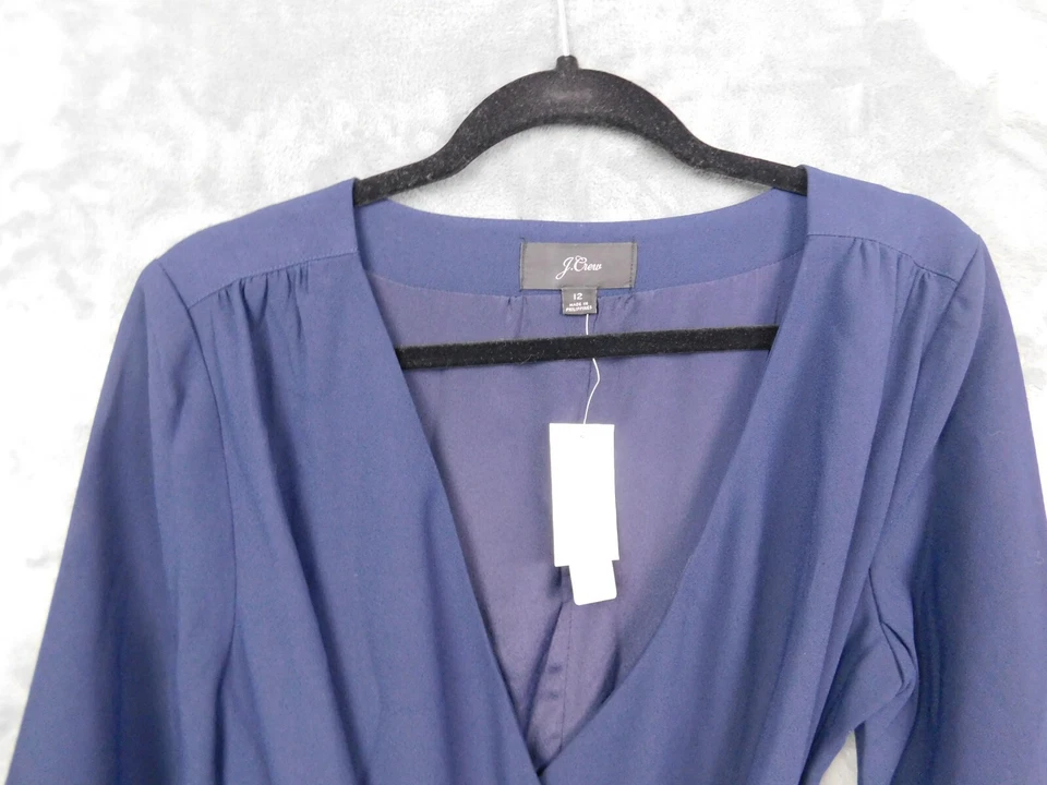 J.Crew платье женщин 12 темно-синий надежном 365 креп карьера H6292 V шеи офис новый - Изображение 2 из 4