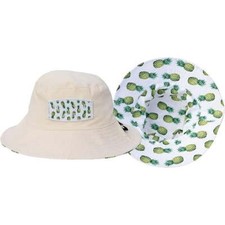 Kids Reversible Bucket Hat with Pineapple Print, for Girls, Bucket Hat Ages 2-13