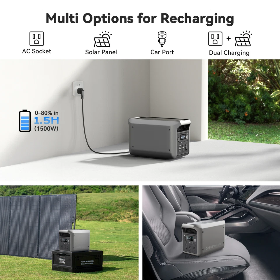 🔥Dabbsson 2000L Central Eléctrica Portátil 2200W 2048Wh Generador Solar App Control Foto 4 de 4