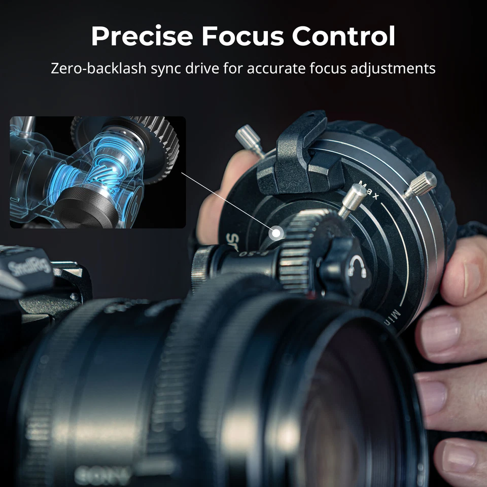 SmallRig Follow Focus F50 with 15mm Rod & Rod Clamp for DSLR, for Sony FE/FE C - Image 3 of 4