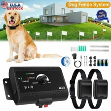 Wireless Electric Dog Safe Fence Pet Containment System Shock Collars For 2 Dogs