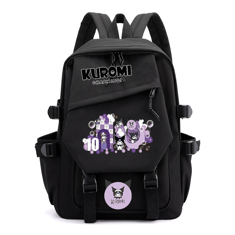 kuromi black shoulder bag backpack zip kids travel shoulder bag