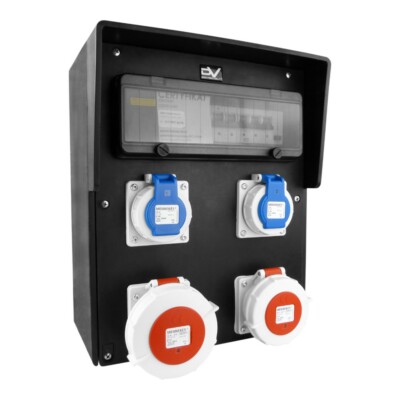 Baustromverteiler Vollgummi HD-S/FI 32A 16A 2x230V IP65 Doktorvolt 9559