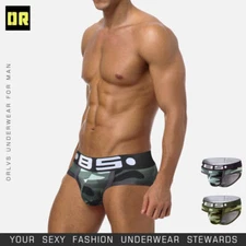85BS Men Low Waist camouflage Briefs Underpants Jockstrap Underwear