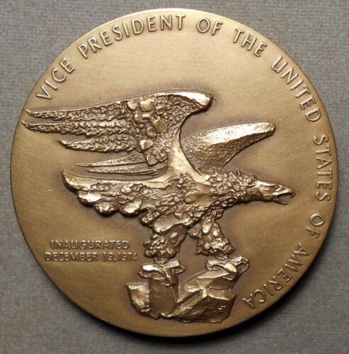 Nelson A. Rockefeller Official Vice Presidential Inaugural Medal, 1974, bronze, - Picture 2 of 2