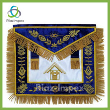 Masonic Past Master Apron Blue Bullion Hand Embroidered