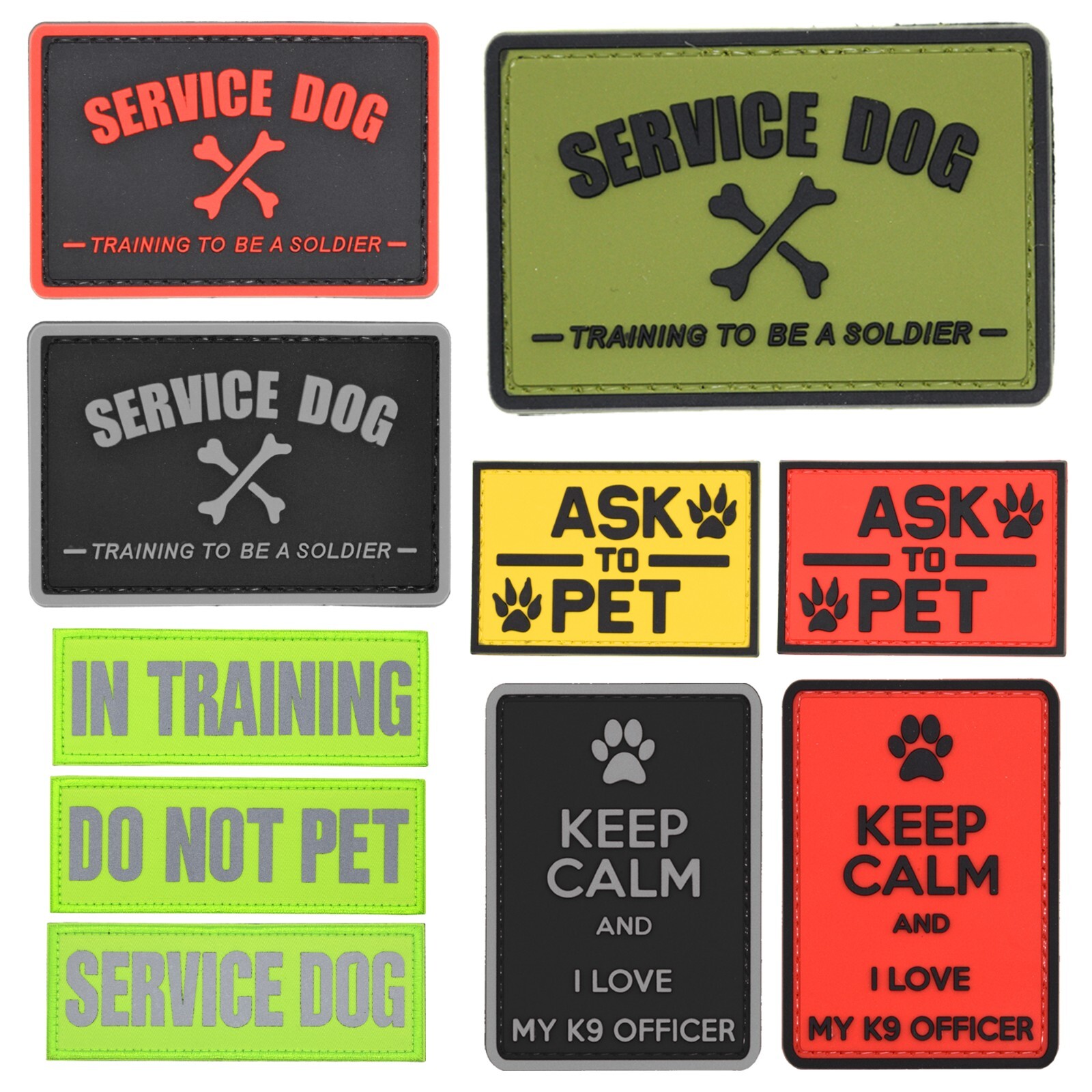 Service Dog Emotional Support Animal Patch Removable Hook Backing