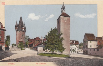 LINDAU - Am DIEBSTURM - sehr alte Ansicht mit super HAUS ...