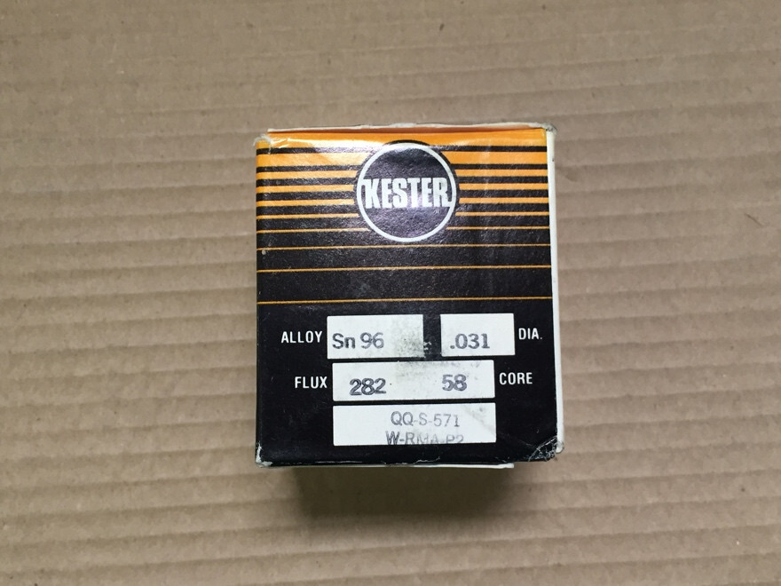 Kester Solder, Rosin Core, Alloy SN 96 DIA .031 Core 58 Flux 282 QQS