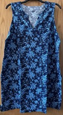 Womens Plus 2X Lands End Beach Pool Dress Swim Coverup Pockets Sleeveless NWT