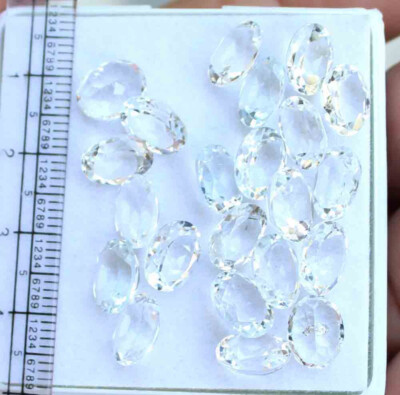 48.40 Ct Natural Whit Topaz 7*9 MM Oval Faceted Cut Loose AAA Gemstone Lot