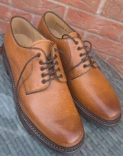 Image of Charles Tyrwhitt Pebble Grain Leather Shoes - Light tan uk 7 new