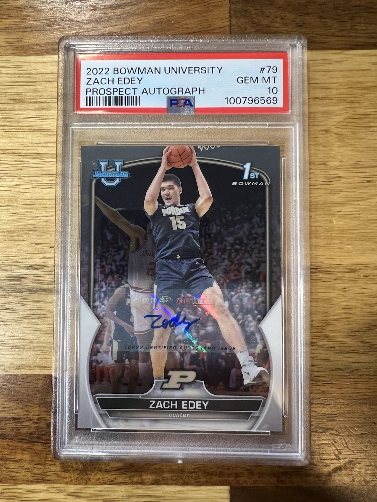 2022 Bowman U Chrome - Prospect Autographs #79 Zach Edey (AU, RC) PSA 10 GEM MT