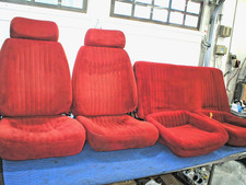 1982-2002 Camaro Firebird Carmine Dark Red Valour Cloth Front Rear Seats Set Gm 1982-2002 Camaro Firebird Carmine Dark Red Valour Cloth Front Rear Seats Set Gm