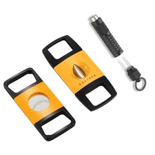 3 PC Guillotine Cigar Cutter Sharp Vcut Stainless Steel Cigar Punch Needle Tool