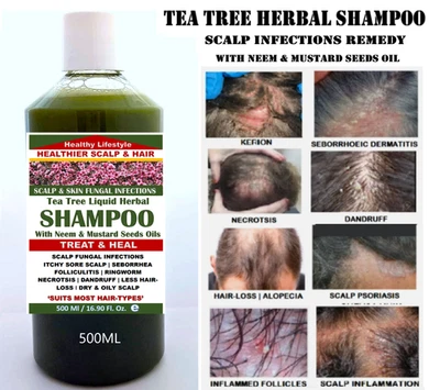 HEALTHY LIFESTYLE TEA TREE ANTISEPTIC HERBAL SHAMPOO Sore Scalp Fungus Infections Sooth Treat & Heal Herbal Tea Tree Shampoo 500 ML