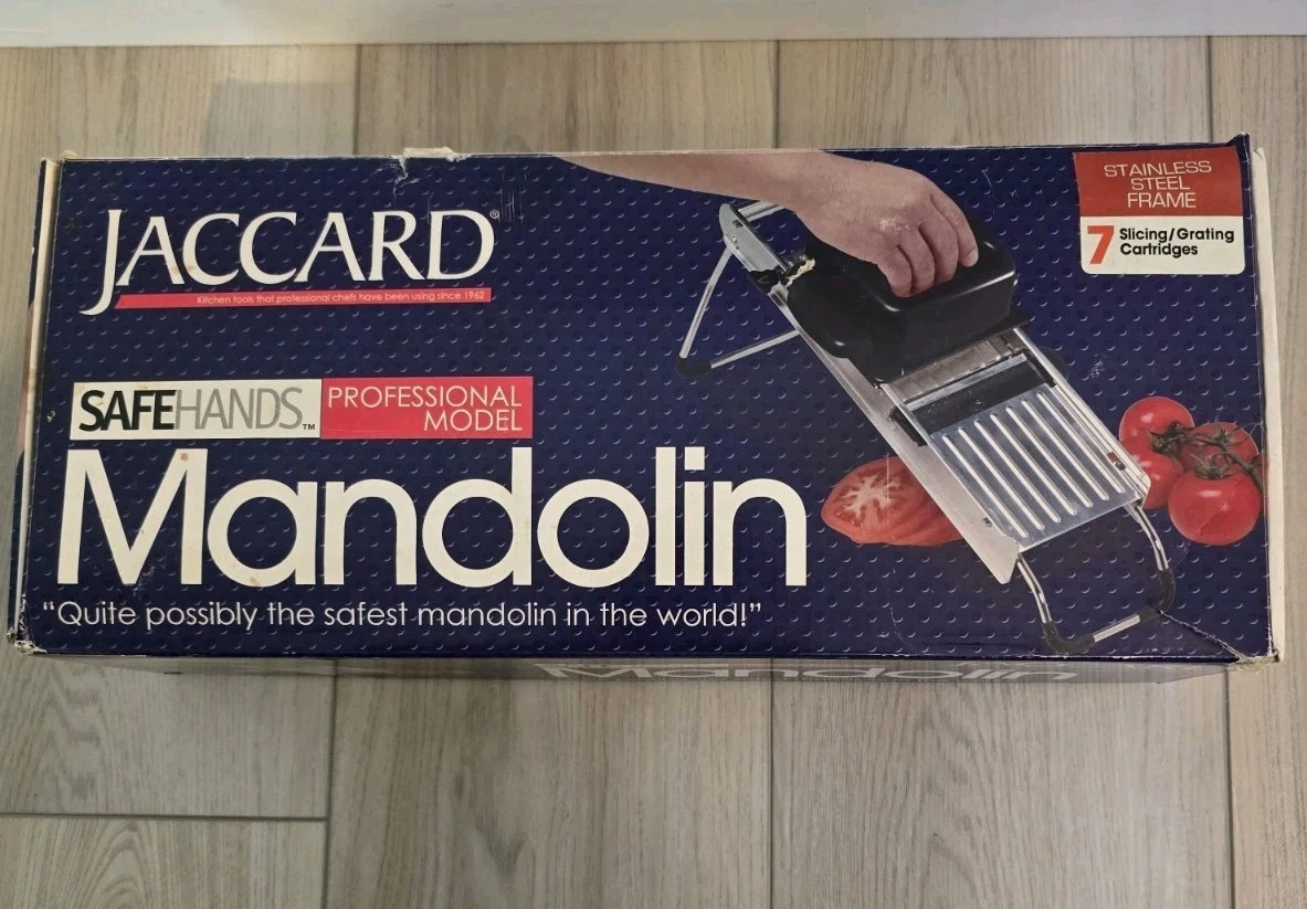 Jaccard Professional Stainless Steel Mandolin Slicer Grater 7 Blades Safe Hands