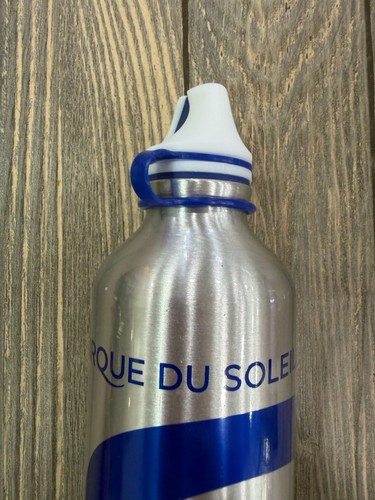 Vintage Cirque Du Soleil Aluminum Water Bottle BPA Free Blue & Silver Design 24o - Picture 2 of 5