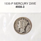 1936-P No Mark Mercury US Dime 90% Silver Circulated Collectible Free Shipping