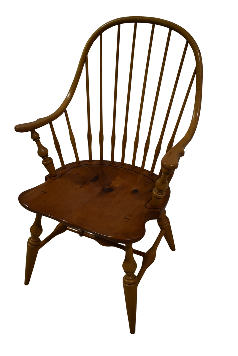 Ethan Allen Country Craftsman Dining Armchair Bowback Pine 19