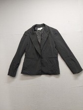 Jones New York Women Blazer Jacket 14 Dark Gray Single Button Formal Business