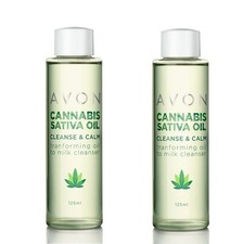 2x Avon Sativa Oil Cleanse & Calm Oil To Milk Cleanser 125ml