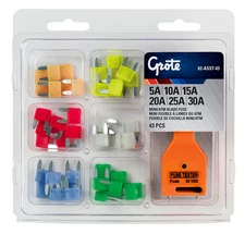 Grote ATM Blade Style Mini Fuses - 42 Piece Assortment with Tester Motorcycle