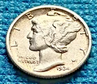 1934 D SILVER MERCURY DIME EXTRA FINE NICE COIN