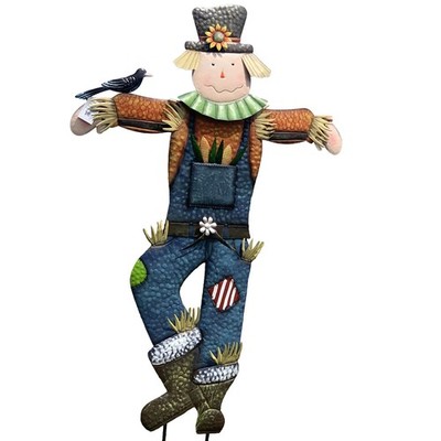 71'' x 50'' Metal Scarecrow Yard Decoration - Fall Decorations for Home Outdoor, M