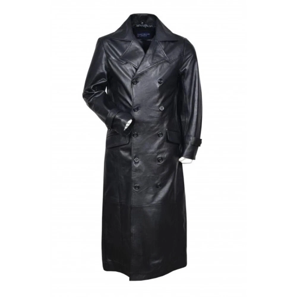 Men's German WW2 Classic Officer Black Real Sheepskin Leather Trench Coat Long
Opens in a new window