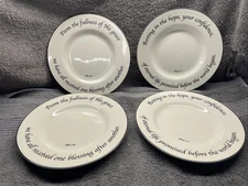 4 Feed on the Word Salad Plates 8.5” John 3:16 & Titus 1:2 Unused
