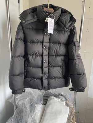 Moncler Black Down Puffer Jacket with Hood Luxury Winter Coat Men's Size L