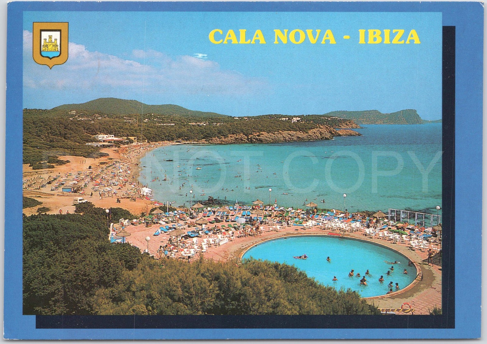 Postal Cala Nova Ibiza Islas Baleares España Piscina Playa