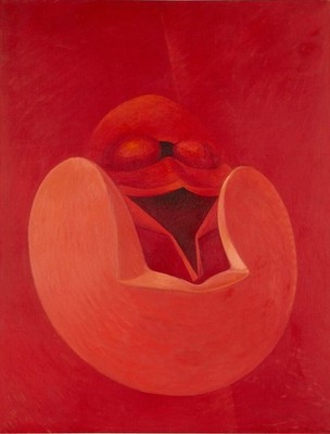 Max Ernst : Retour de Flamme : Surreal Red Abstract Art Print
