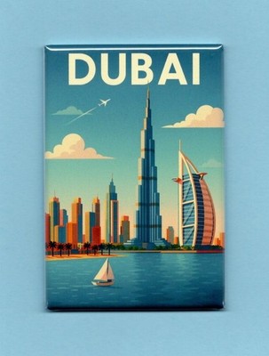 DUBAI UAI TRAVEL POSTER *2X3 FRIDGE MAGNET* WORLD VACATION UNITED ARAB EMIRATES