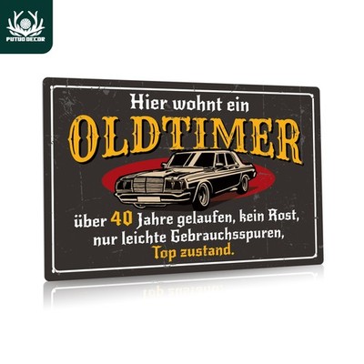 Putuo Tin Metal Signs Home Décor 8x12 Oldtimer Car Vintage , Hier Wohnt Oldtimer