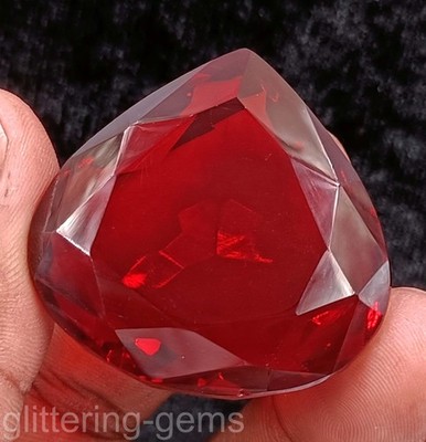 122.20 Carat Natural Burma Blood Red Ruby Pear Cut Certified Loose Gemstone 5DNQ