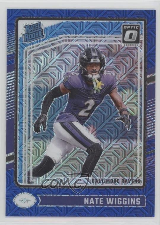 2024 Panini Donruss Optic Rated Rookie Blue Mojo Prizm 4/5 Nate Wiggins #281