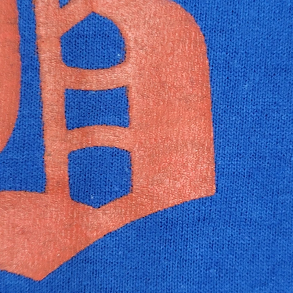 复古 90 年代长海滩古英衬衫 L/XL 21x31 蓝色白色装饰美国 — 第 4/4 张图片