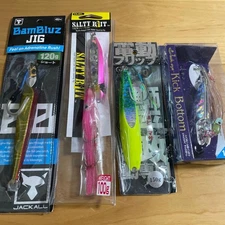 JACKALL BamBluz 120g, SALTY BITE Kick Bottom 150g Metal Jig Set, Fishing