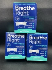 Breathe Right Extra Strength Clear Strips | 3 Packs of 44 | Exp 2/2030 Sensitive