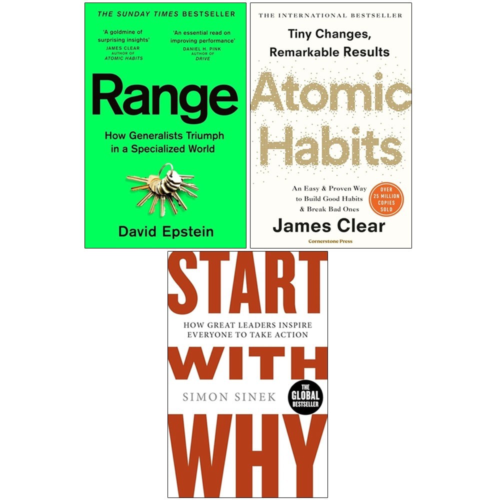 Atomic Habit ,Start With Why,Range  3 Books Collection Set