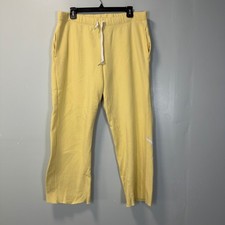 Pink Victoria's Secret Yellow Wide Leg Fleece Sweatpants Large
