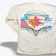 Vintage Ocean Pacific T Shirt Single Stitch 1980s OP Long Sleeve Surfer Medium