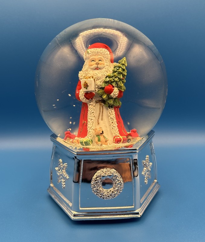 Portmeirion Spode 6.5" Musical Tree Snow Globe Christmas Tree Santa With Box