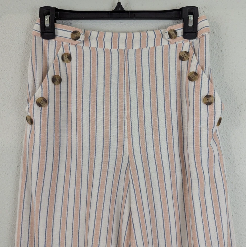 Pantalones American Eagle talla S pierna ancha a rayas playa recortados forrados 1486 Foto 2 de 4