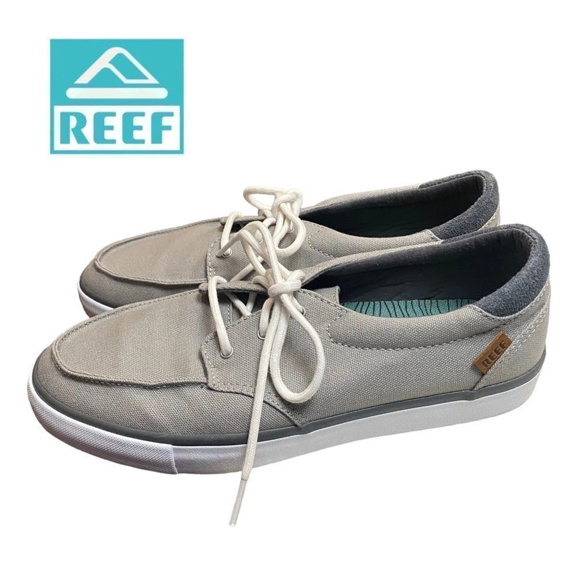 Reef Cushion Breakwater Men 9 Grey Boat Shoes Relaxed Fit Easy On Off New CJ4500 Men main image 4