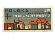 POLSKA Fi 1215 ** 1962 Kongres Związków Zawodowych