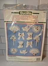 1990 BUCILLA KIT 82835 CHRISTMAS ROMANCE FELT ORNAMENTS SET OF 12 SEALED