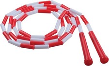 Champion Sports Plastic Segmented Jump Rope, 7 Feet - Red/White